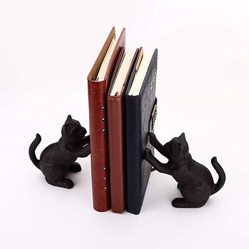 Cat Decorative Bookend Heavy Duty Cast Iron Vintage Style Etsy