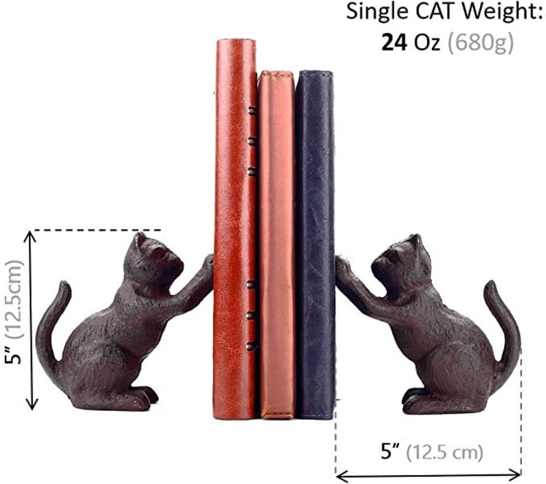 Cat Decorative Bookend Heavy Duty Cast Iron Vintage Style Etsy