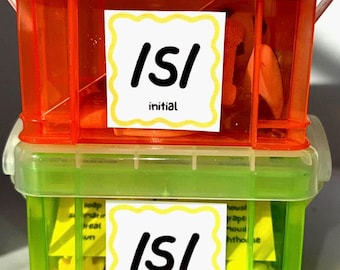 Kit met mini-objecten: spraak, therapie, articulatie, thuisonderwijs, geluidskit, SLP, onderwijs, zintuiglijk, taal, snuisterijen, peuters, verzameling