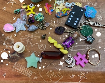 Trinket Tin Crow Core mystery tin Miniature Charms, Resin Figures & Crystals, tiny treasures,i-spy bags, mystery scoops