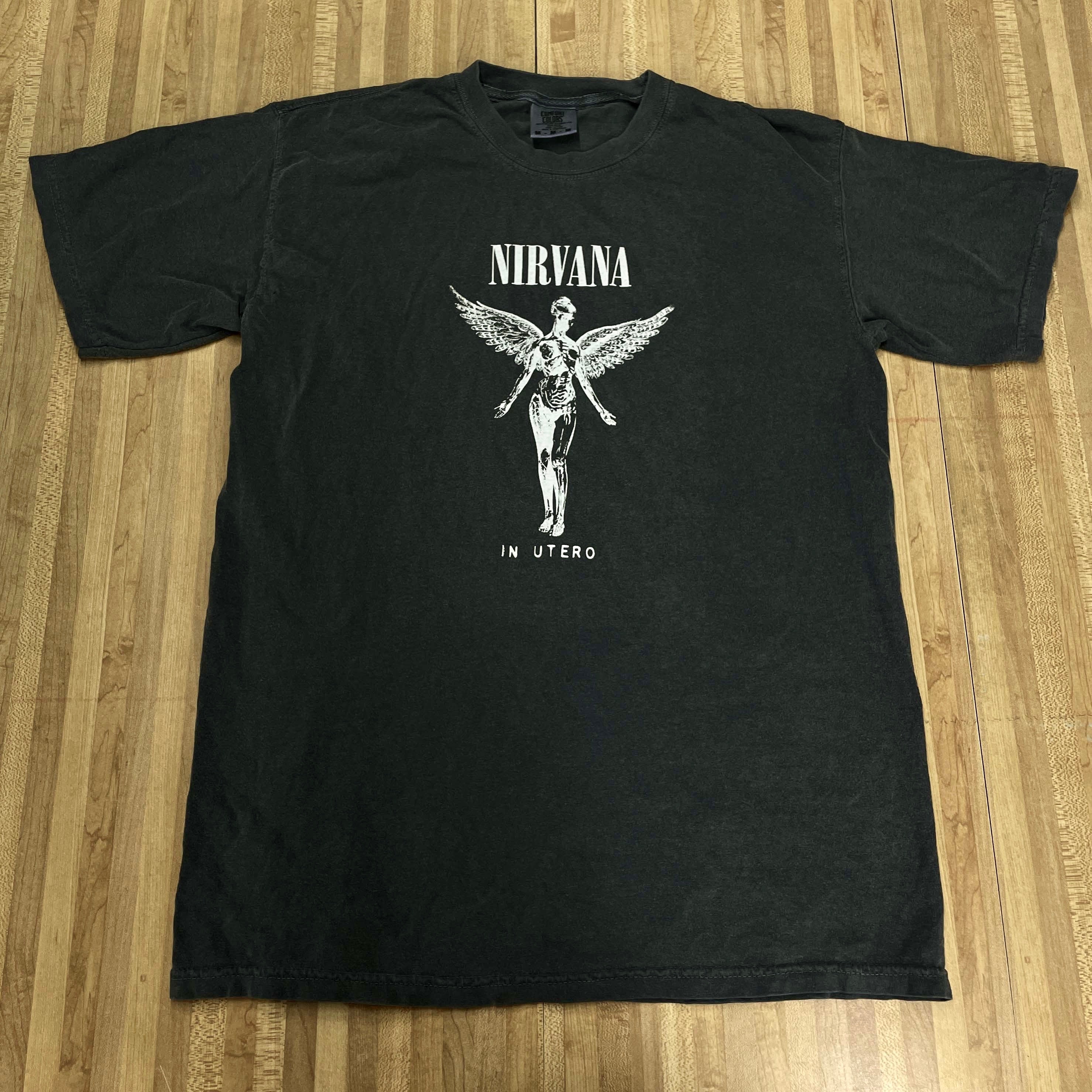 Discover Nirvana Band Lustig In Utero Washed Black T-Shirt