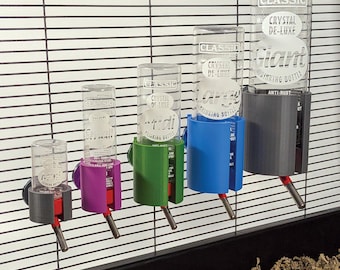 Classic Crystal Deluxe Water Cage Bottle Holder | For Rats, Guinea Pigs, Rabbits, and more