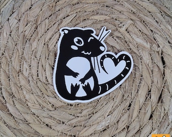 Flirting Rat Stickers 8 cm | 3x Weather Resistant Stickers