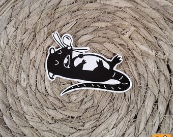 Sleeping Rat Stickers 8 cm | 3x Weather Resistant Stickers