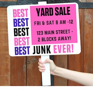 Best Junk Ever Yard Sale Sign, garage sale sign, yard sale flyer, yard sale poster, estate sale sign, garage sale flyer, poster, funny