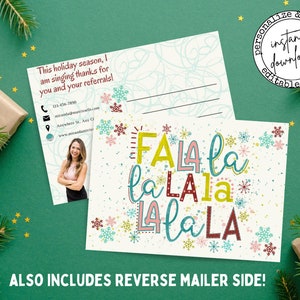 Kerst onroerend goed ansichtkaart, Canva-sjabloon, vastgoedmarketing, decembervakantie, makelaarsbriefkaart, agent, onroerend goed landbouw