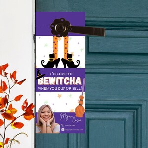 Halloween Realtor Door Hanger Template: Bewitching Design (Digital Download)