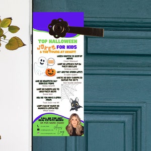 Realtor Halloween Door Hanger Template: Jokes for Kids (Digital Download)