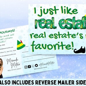 Immobilien Postkarte, Canva Vorlage, Immobilien Marketing, Elf, Immobilien Postkarte, Makler, Immobilien, Weihnachtsmakler Postkarte