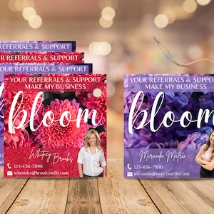 Printable Marketing Tags, Realtor Pop By Tag, Client Appreciation, Real Estate Referrals Bloom Spring Summer Marketing Pop-By Tags