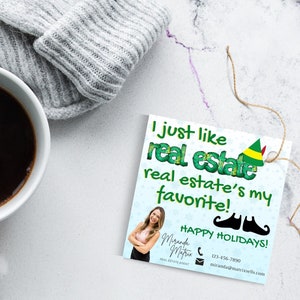 Christmas Elf Real Estate Marketing Pop-By Tags, Realtor and Referrals Marketing Tags, Printable, Editable Canva