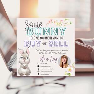 Easter Bunny Realtor Spring Social Media Template (Digital Download)