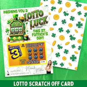 St Patrick's Realtor Marketing, Rubbellos-Lotto, Kundenwertschätzung, Real Realty Lotterie Geschenkkarte, März Danke A Lotto