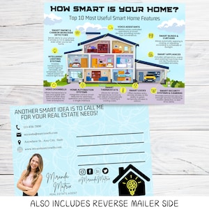 Smart House bietet Grundbesitz-Postkarte, Realtor-Postkarte, Real Realty Marketing, Realtor Frühlings-Sommer-Bordstein-Appeal
