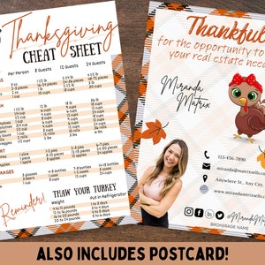 Thanksgiving Spickzettel Postkarte, Canva Vorlage, Immobilien Marketing, Immobilien Spickzettel, Immobilien November
