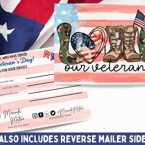 Veteran&#39;s Day Real Estate Postcard: Canva Template (Digital Download)