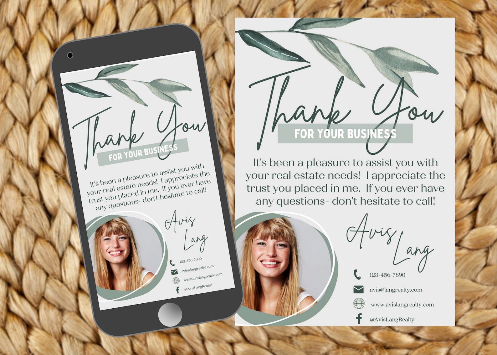Textable Thank You Card Real Estate Thank You Card Realtor Etsy