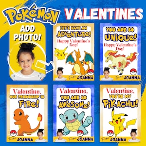 Pokemon Pikachu Kids Valentine, Kids Valentines, Printable Valentines, Class Valentines