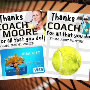 Printable/Editable Tennis Coach End of Season Gift Card Holder for Appreciation End of Sports Tennis Season Gifts, CANVA Template, Giftcard