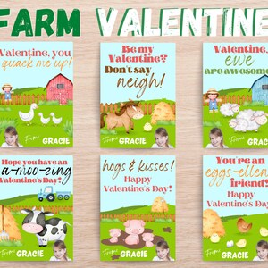 Farm Animals Valentine Cards: Kids Printable Valentines (PDF)