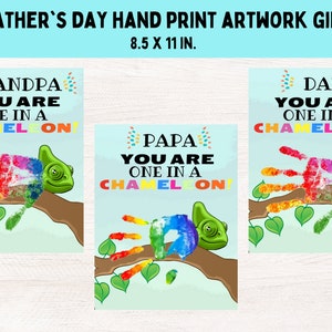 Father&#39;s Day Handprint Art, Handprint Craft, Gift for Dad, Handprint Keepsake