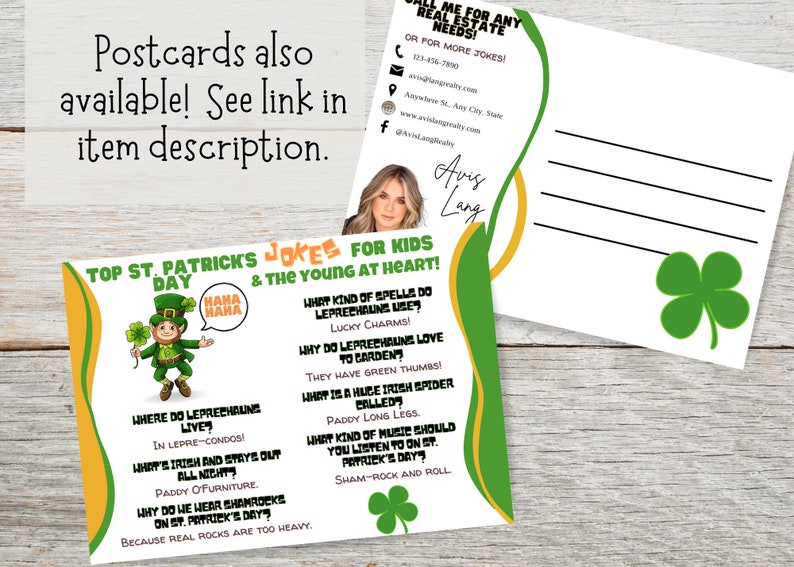 St Patrick's Day March Real Estate Door Hanger Tag Template, Spring Marketing, Real Estate Farming, Realtor Door Knocking image 7