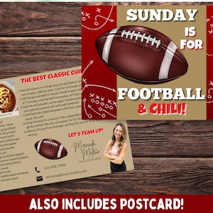 Voetbalseizoen Receptkaart, Vastgoedmailer, Herfstseizoenmailer, Herfst, klantmailer, NFL-mailer, Makelaar Herfstrecept