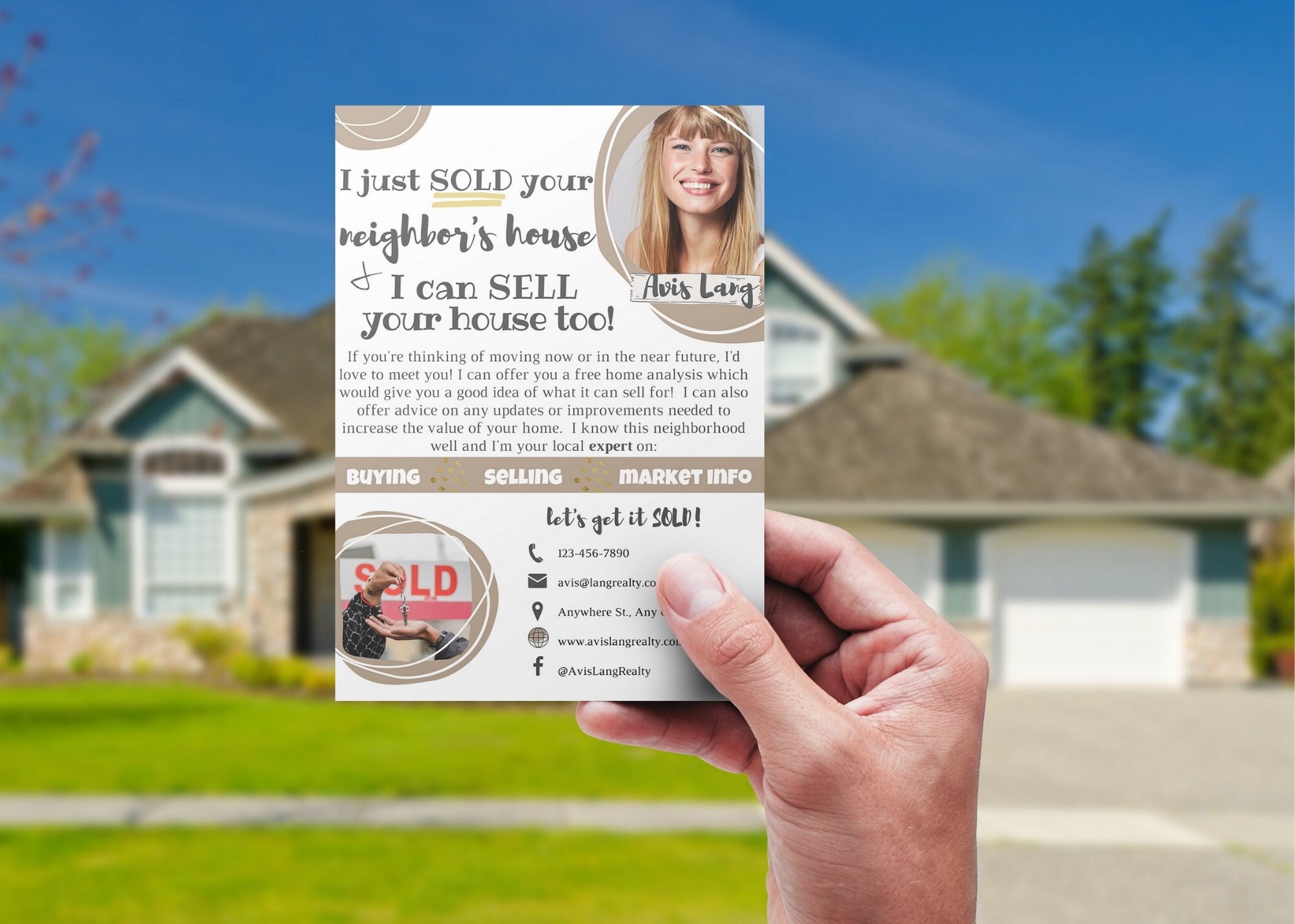 I Just Sold Your Neighbor's House Mailer / Real Estate Etsy