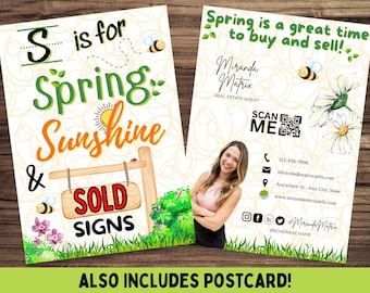 Spring Real Estate Postcard, Real Estate Popby Postcard, Agent Real Estate Marketing, Real Estate Farming, Business Marketing, April May