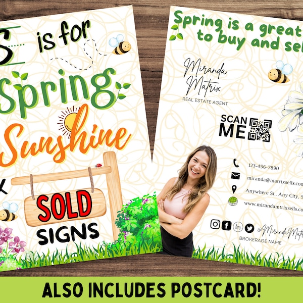 Spring Real Estate Postcard, Real Estate Popby Postcard, Agent Real Estate Marketing, Real Estate Farming, Business Marketing, April May