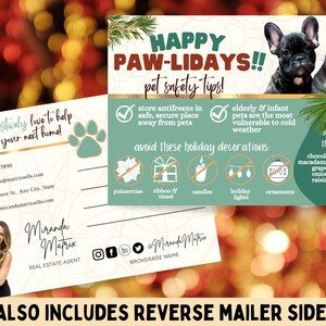 Postal inmobiliaria, Plantilla Canva, Marketing inmobiliario, Tarjeta de correo inmobiliario, Invierno, Invierno, Consejos de seguridad para mascotas, Vacaciones