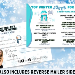 Immobilien Postkarte, Canva Vorlage, Makler Marketing, Winter Witze, Immobilien Postkarte, Makler, Immobilien, Lustige Kinder Witze, Urlaub