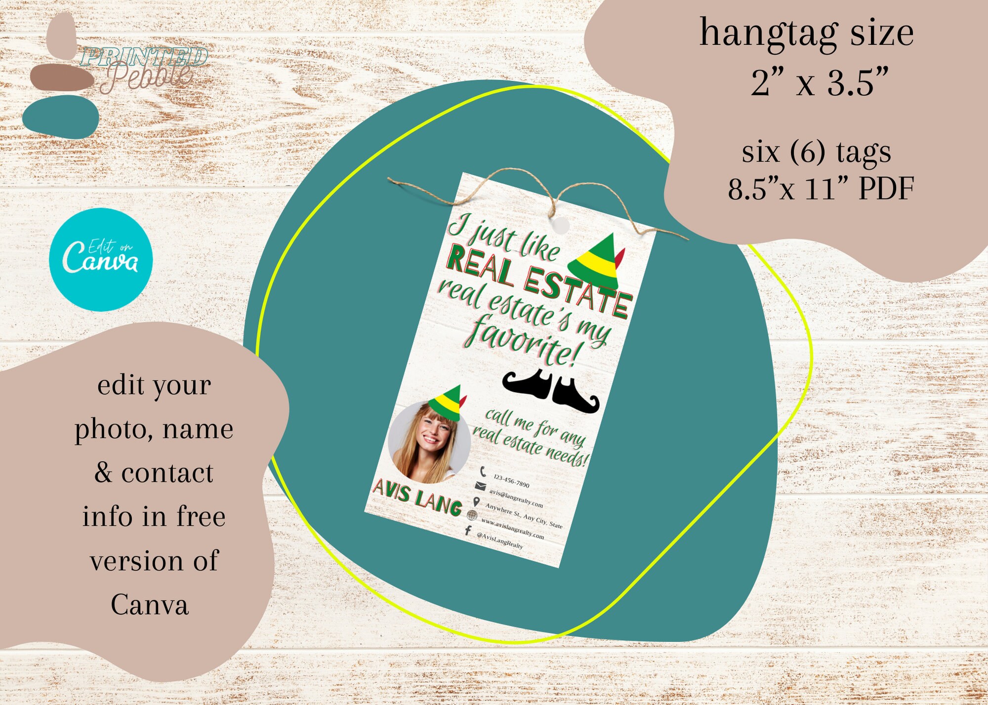 Elf Real Estate Winter Christmas Holiday Marketing Popby Etsy