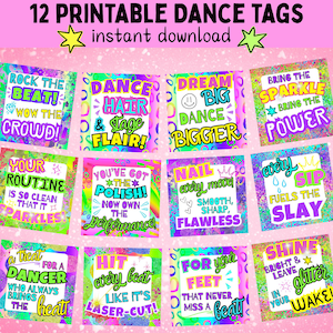 Printable Dance Gift Tags, Competitive Dance Gifts, Dance Good Luck Tag, Dance Gifts, Dance Survival Kit, Gifts for Dancers