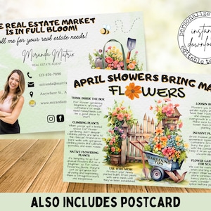 April Gartentipps - Grundbesitz-Postkarte, Grundbesitz-Postkarte, Makler-Immobilien-Vermarktung, Makler-Frühling-Bordstein-Appeal