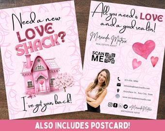 Valentines Love Shack Real Estate Postcard, Real Estate Popby Postcard, Agent Real Estate Marketing, Real Estate Farming, Business Marketing