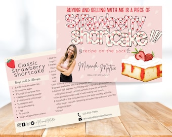 Real Estate Postcard, Canva Template, Realtor marketing, Realtor Summer June July August Recipe Card