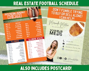 Real Estate Football Schedule Mailer: Client Marketing (Digital Download)