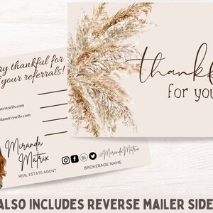Carte postale immobilière, modèle Canva, marketing immobilier, reconnaissant pour vous et références, carte postale immobilière, agent, Thanksgiving