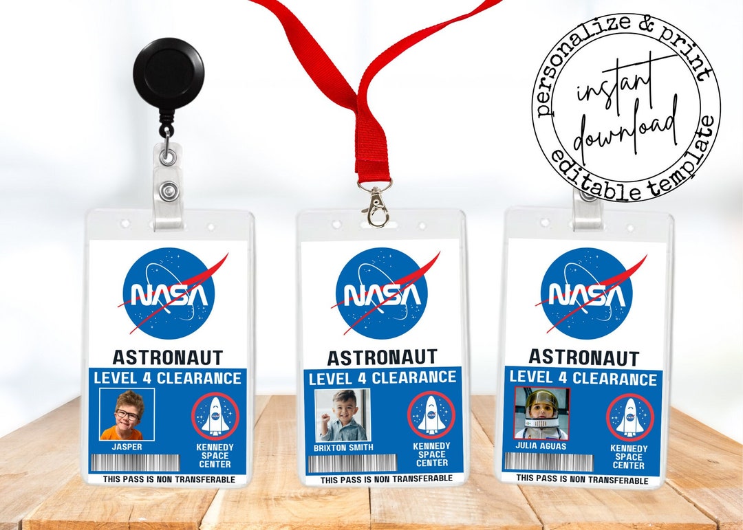 NASA Astronaut ID Badge Name Badge Space Astronaut Prop for - Etsy