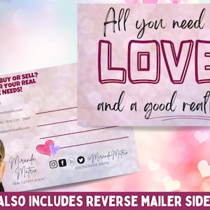 Amore di San Valentino e agente immobiliare, cartolina immobiliare, cartolina Popby immobiliare, marketing immobiliare dell'agente, agricoltura, marketing aziendale