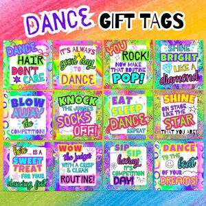 Étiquettes-cadeaux de danse, Cadeaux de concours de danse, Cadeaux de danse, Kit de survie danse, Étiquette-cadeau porte-bonheur danse, Étiquette-cadeau de danse, Cadeaux pour danseurs