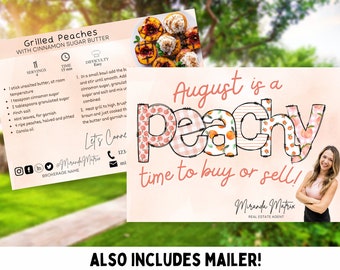 Real Estate Recipe Postcard, Canva Template, Realtor marketing, Realtor Recipe Summer August