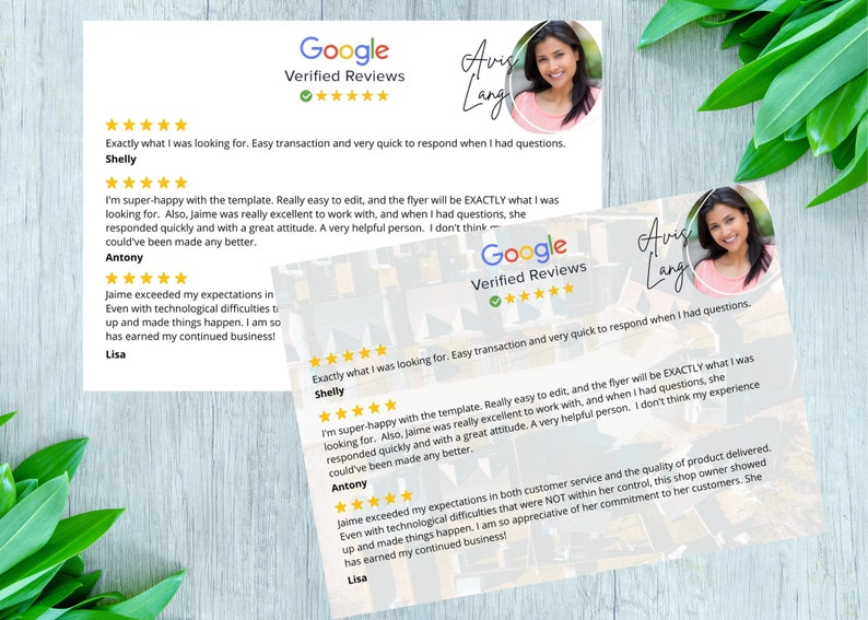 Customer Google Reviews Template Flyer Mailer Post Card Etsy
