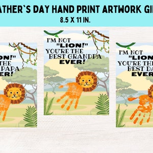 Father&#39;s Day Handprint Art, Handprint Craft, Gift for Dad, Handprint Keepsake