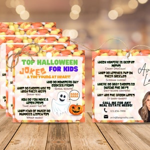Printable Marketing Tags, Realtor Pop By Tag, Client Appreciation Halloween Candy  Referral Fall Autumn   Real Estate  and Referrals, Joke