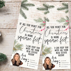 Realtor Christmas Door Hanger Template: Real Estate Marketing (Digital Download)