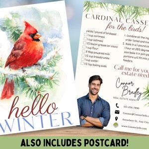 Grundbesitz Postkarte, Canva Vorlage, Immobilen Marketing, Realtor Mailer, Weihnachten, Dezember Postkarte, Winter Realtor Rezeptkarte