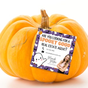 Printable Marketing Tags, Realtor Pop By Tag, Client Appreciation Referral Trick or Treat Halloween Real Estate and Referrals