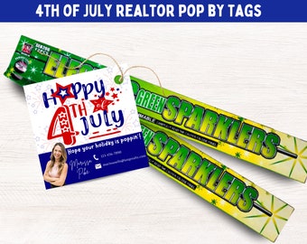 Printable Marketing Tags, Realtor Pop By Tag, Client Appreciation , 4th of July Realtor Pop By Tag